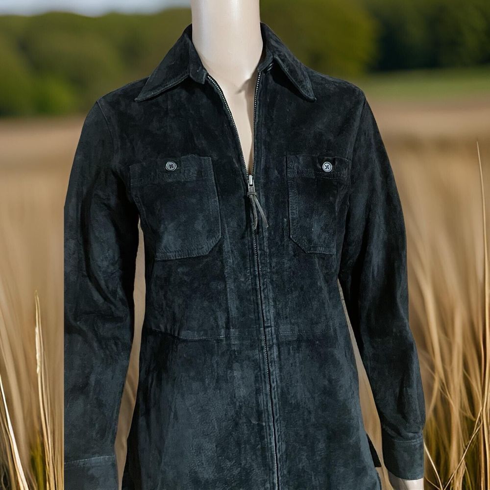 Vintage Ralph Lauren Leather Women's Zip Up Top Size Small